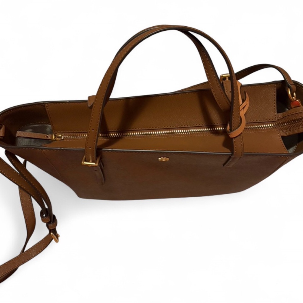 Tory Burch Robinson Small Tote Tan/Cardamom - Picture 3 of 7